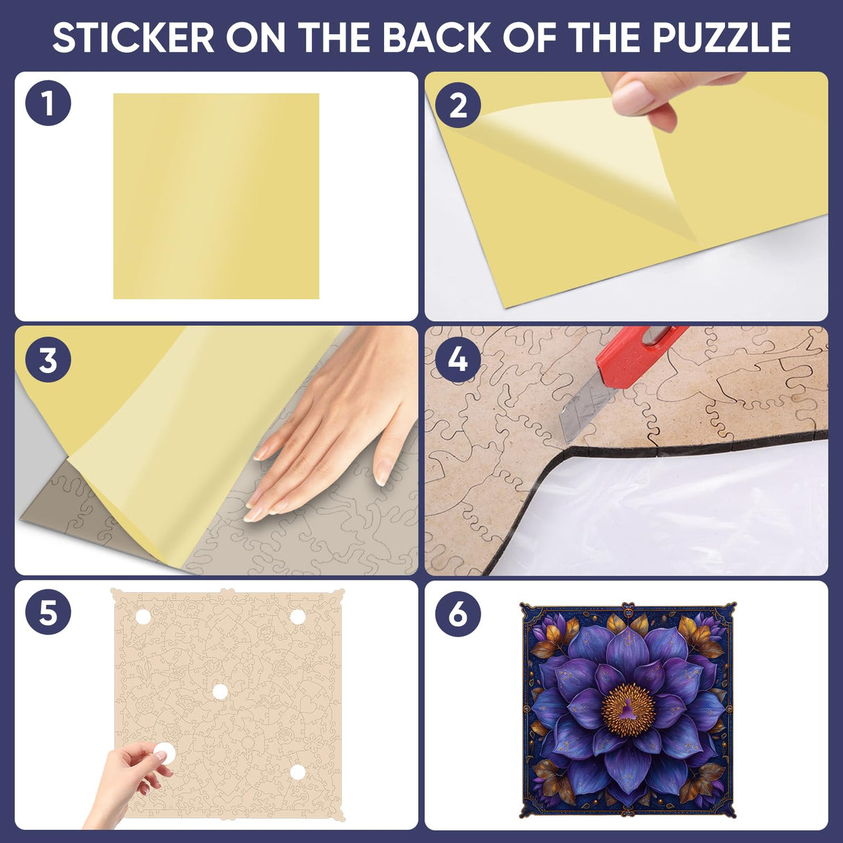 Mys Aurora Puzzles for Adults Mandala Flower Wooden Puzzles, 200 Pieces Unique Shaped Lotus Yoga Gifts Jigsaw Puzzles, for Yoga Lover, Fun Challenge Family Game 11.2'' x 11.2'' Mys Aurora