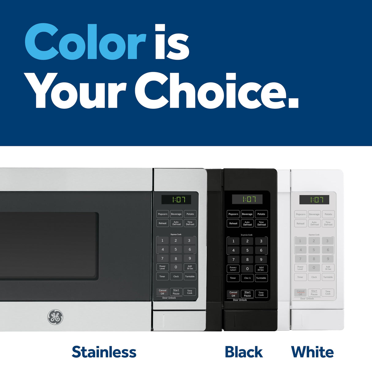 GE GCST07N1WSS Microwave Oven, 700-watt 6 Auto Cooking Settings, Kitchen Essentials for The Countertop, Dorm Room or Apartment, Child-Lock Technology 0.7 Cu. Ft, Stainless Steel GE