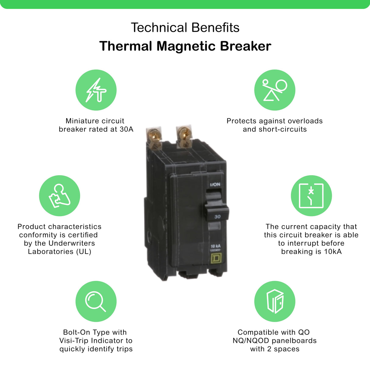 Square D - QOB230CP Circuit Breaker, Black Schneider Electric