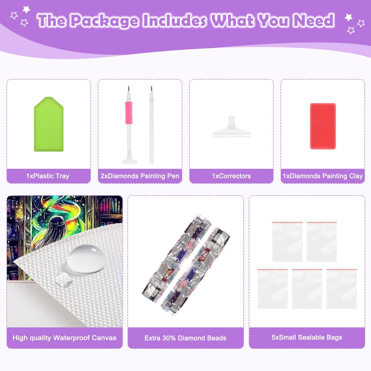 NEWENMO Magic Book Diamonds Painting Kits for Adults Beginner, DIY 5D Princess Diamond Art Paint with Round Diamonds, Full Drill Gem Art Diamonds Art Painting for Home Wall Decor 12x16 Inch NEWENMO