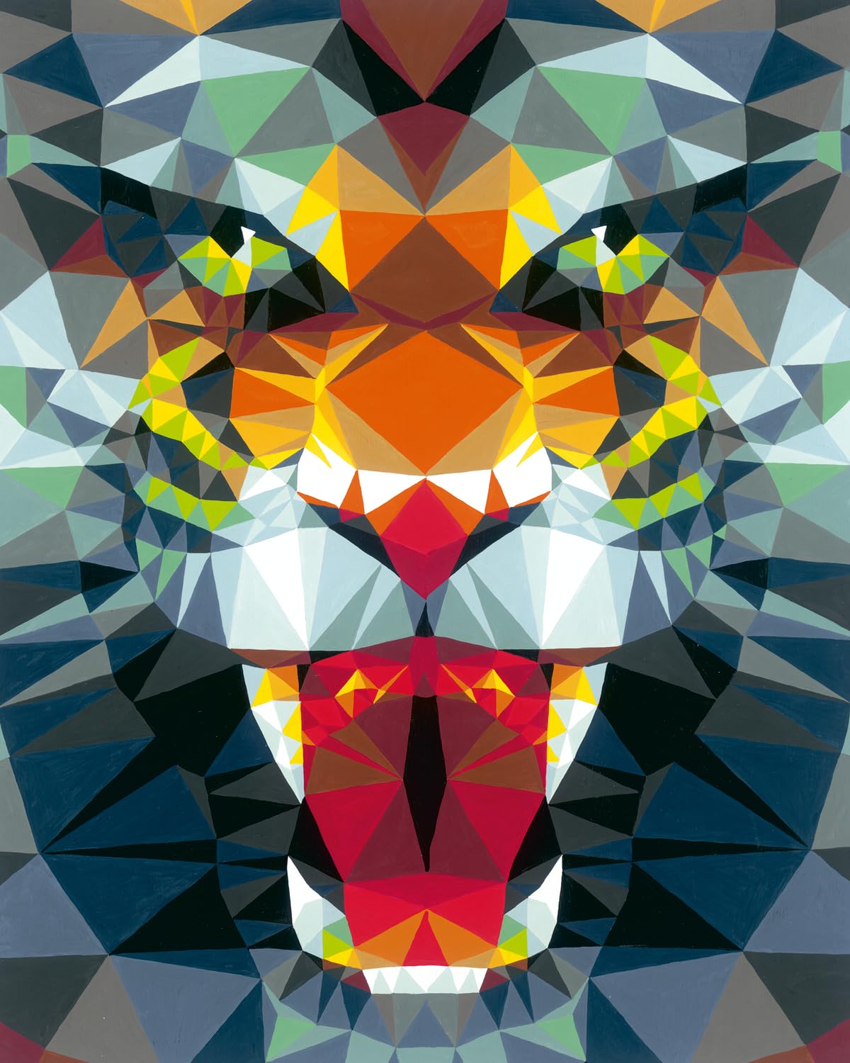 Ravensburger Polygon Tiger Paint by Numbers Kit for Adults - 23514 - Painting Arts and Crafts for Ages 12 and Up Ravensburger