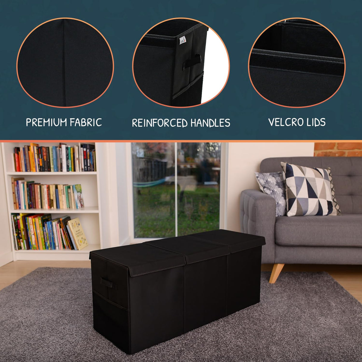 SoftOwl Extra Large Toy Storage Organizer with Lid - Sturdy, Collapsible Toy Chest Storage Box Design - Toys Bin with Dividers for Kids, Nursery, Bedroom, Playroom 37"x16"x14" SoftOwl