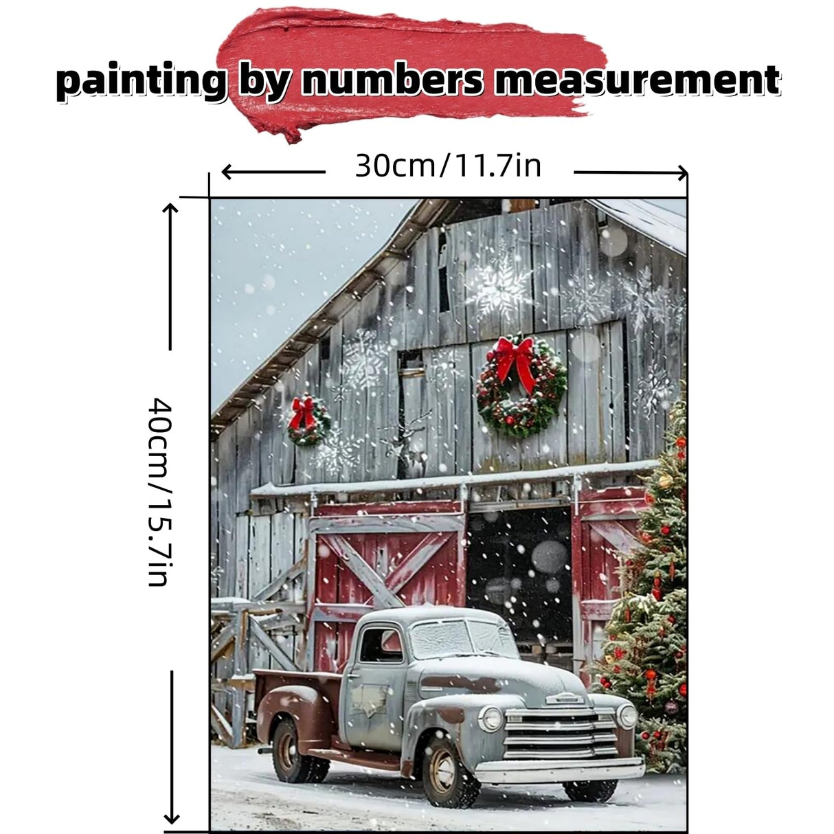 Paint by Numbers Kit for Adults Beginner, Christmas Winter Car House Easy Paint by Number Kits Canvas Without Framed,DIY Acrylic Oil Painting Adults Paint by Numbers Kits for Home Wall Decor 12x16 In. JYXSJYYD