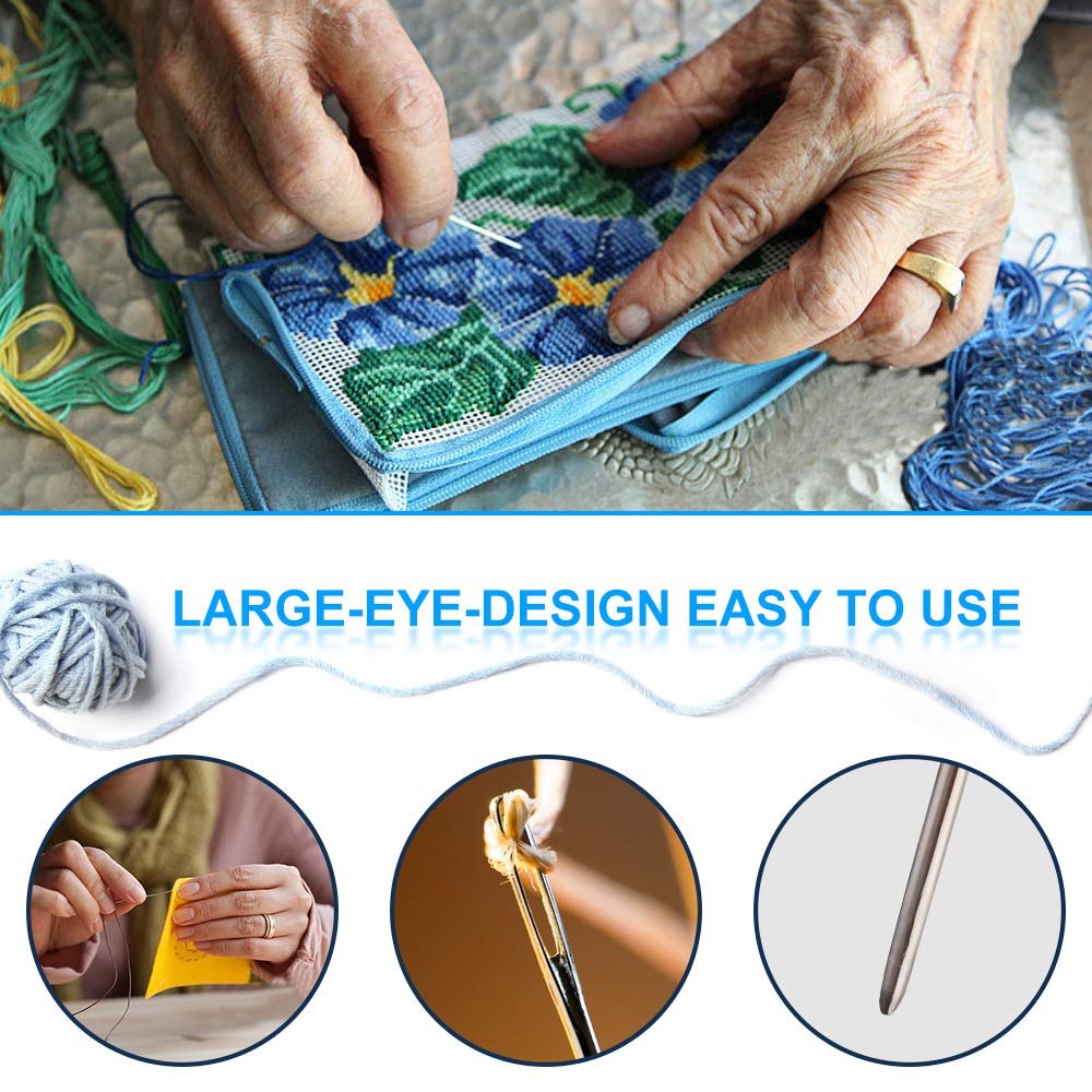 Vodiye 37 PCS Crochet Hooks Set, High Quality Coloured Aluminum Ergonomic Handle Crochet, Hook Needles for Arthritic Hands, with Stitch Markers and Large-Eye Blunt Needles Vodiye