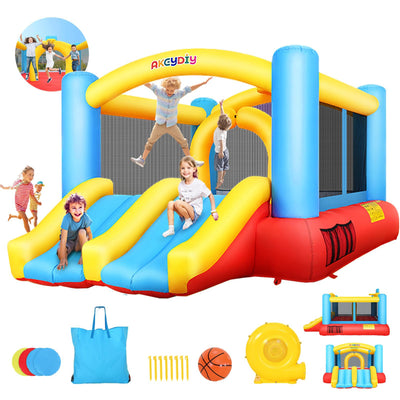 AKEYDIY Bounce House for Kids,13 x 12ft Obstacle Course Bounce House Jump 'n Slide for 3-12 yr Kids, Inflatable Bouncy House with Double Slides&Large Bounce Area - Bouncy Castle for Indoor/Backyard