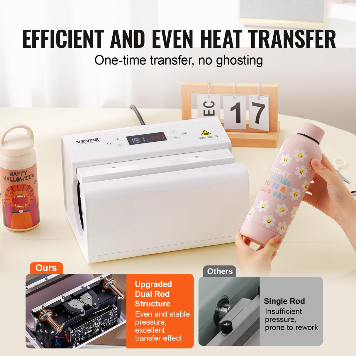 VEVOR Auto Tumbler Heat Press Machine, Mug Heat Press with Temp and Time Setting, Even Heating for 11-30oz Sublimation Tumblers, Mug, Cups (White) VEVOR