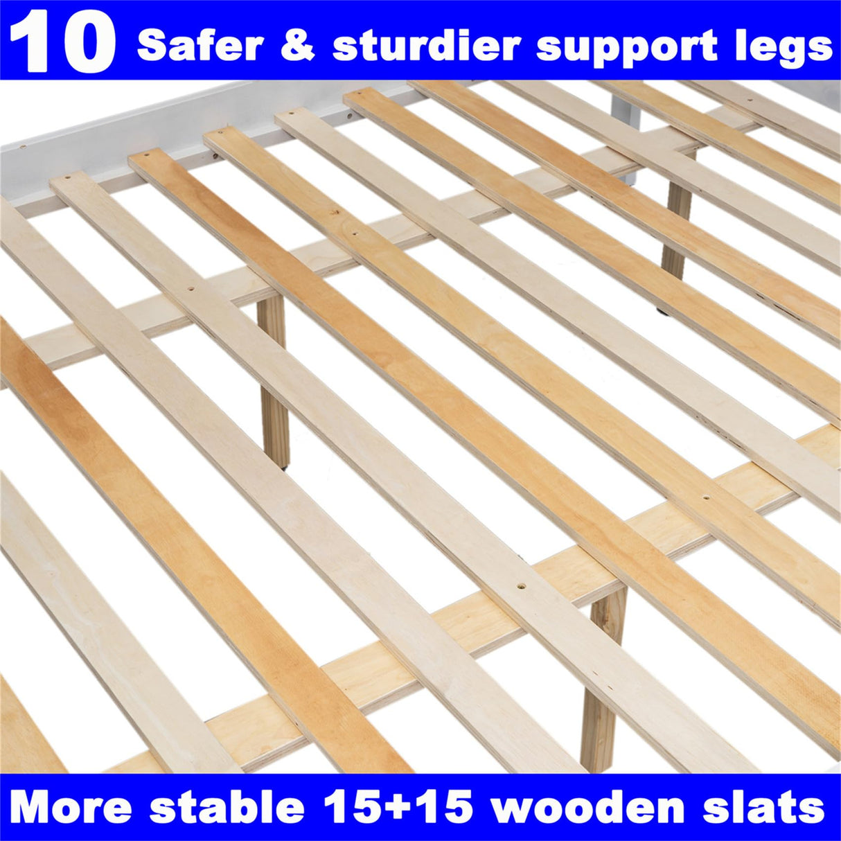 Kntyr Premium Solid Wood Twin XL Over Queen Bunk Bed - Versatile and Sturdy Design, Easily Converts to Two Beds Kntyr