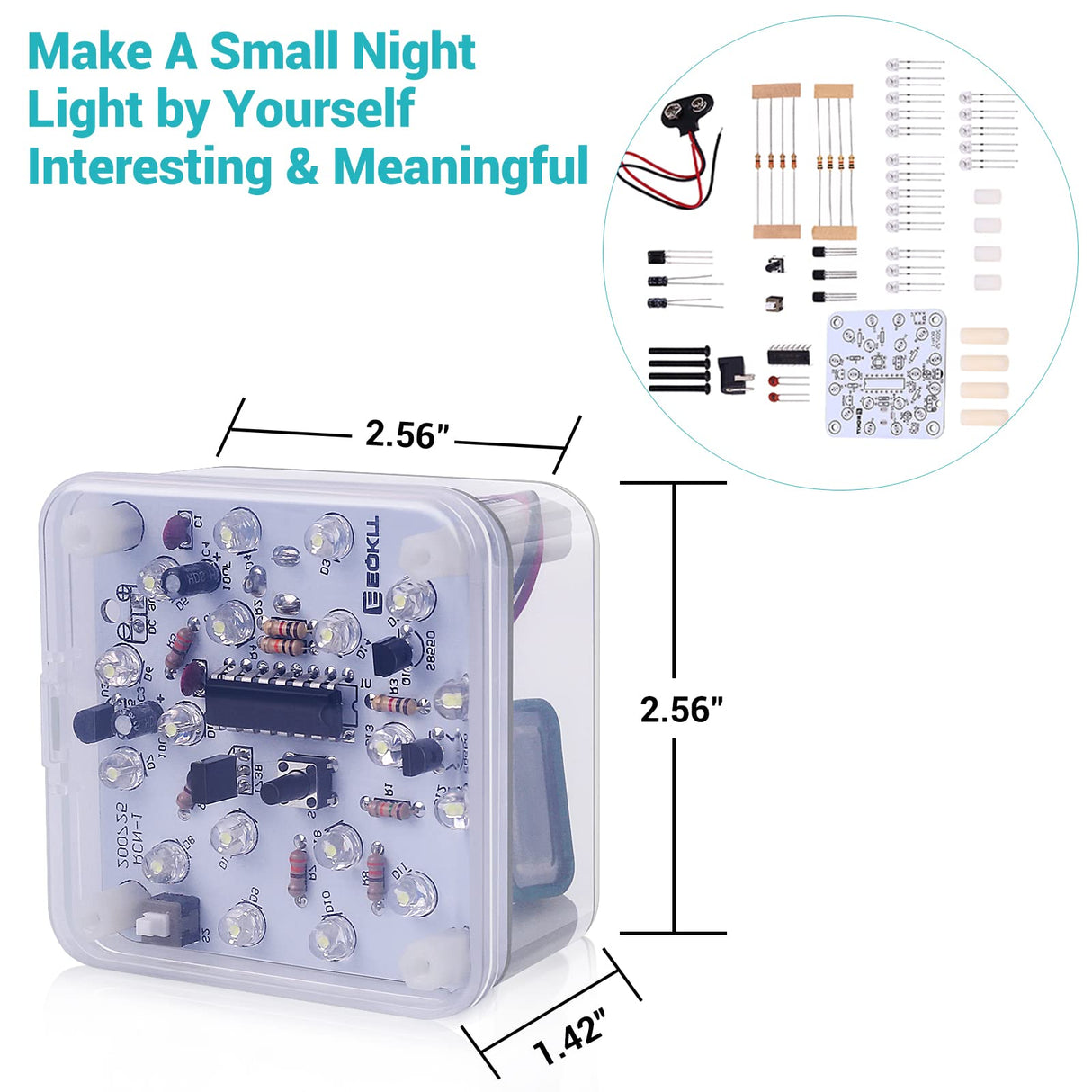 MiOYOOW LED Lamp DIY Kit, Soldering Practice Kit White LED Night Light, Practical Solder Project Kit, DIY Electronics Kit for Beginners, College High School Students and DIYers (18 LED Lights) MiOYOOW