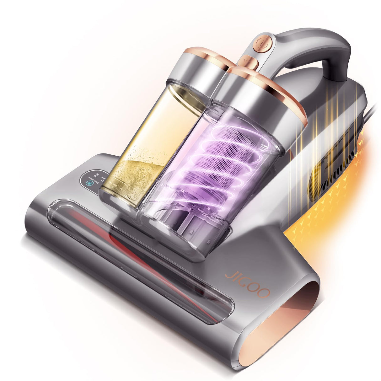 JIGOO Mattress Vacuum Cleaner with UV & Ultrasonic and High Heating,Anti-allergen Powerful Handheld Vacuum for Bed,Sofa JIGOO