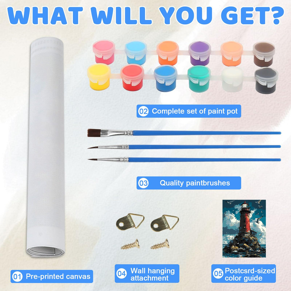 EMIEAUFG Creative Paint by Number Kit for Adults,Beacon in The Middle of The Ocean DIY Paint by Numbers Set for Home Decor and Gifting - 12x16 Inch EMIEAUFG