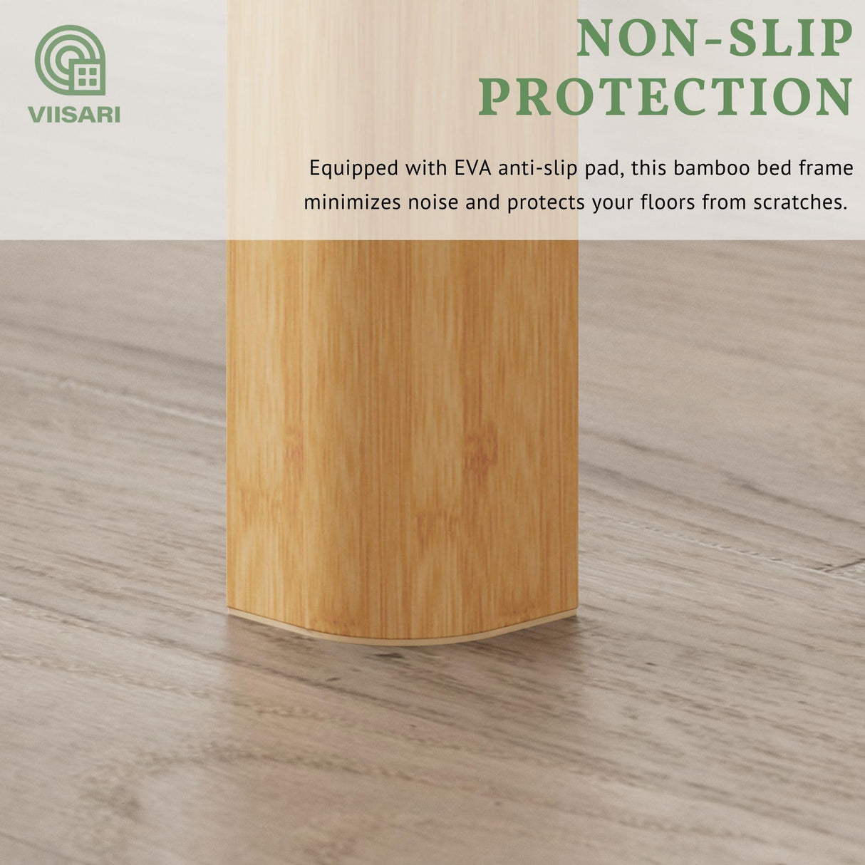 Viisari Bamboo Wood Bed Frame Full with Steel Slats, 12 Inch Platform Full Size Bed Frame No Box Spring Needed, Solid Foundation, Easy Assembly, Ample Under-Bed Storage, Noise-Free Viisari