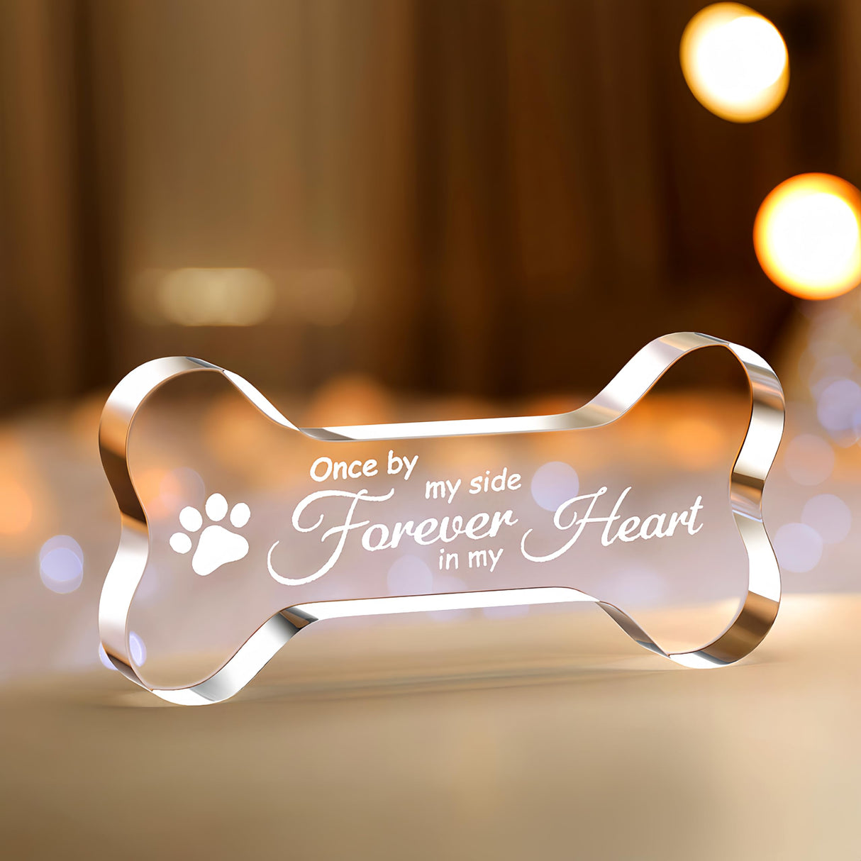 Cynlsum Pet Memorial Ornament Remembrance Gifts Loss of Dog Cat Sympathy Gift Crystal Bone Shape Decor Ornament for Dogs Puppy Keepsake Cynlsum