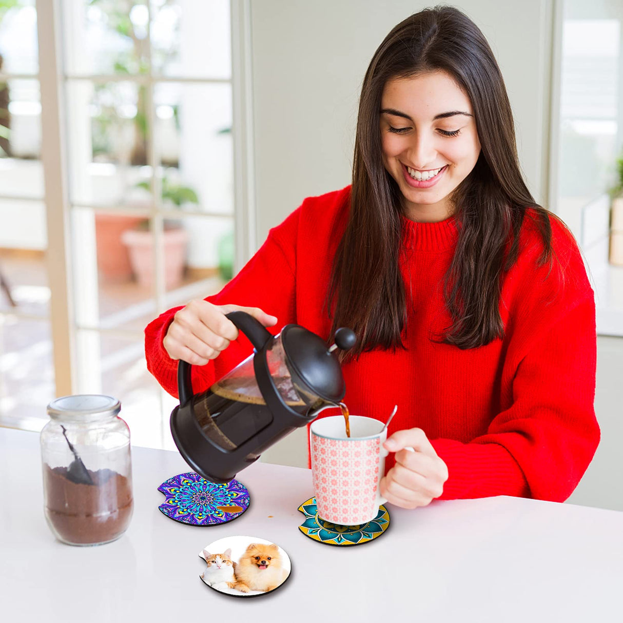 100Pcs Sublimation Blanks Products - Sublimation Cup Coasters Blanks 2.75 Inch for DIY Crafts Car Cup Coasters Painting Project Sublimation Accessories Palksky