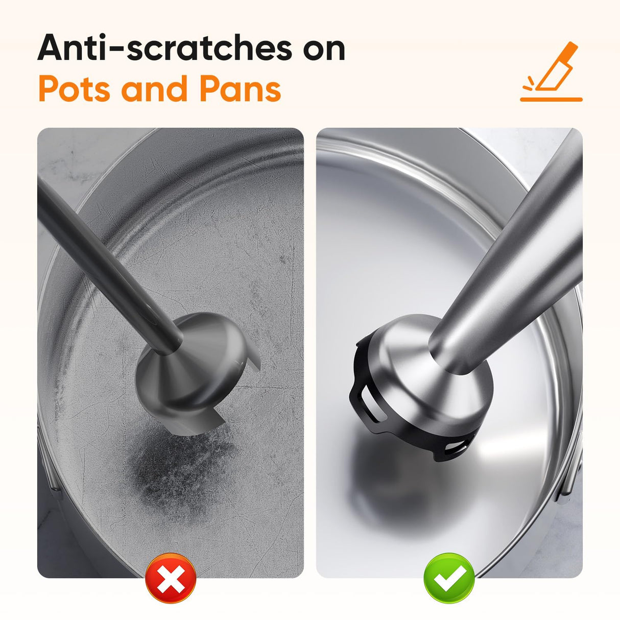 Immersion Blender Handheld 1100W Corded Hand Blender Trigger Variable Speed 3 in 1 Stick Blender with Whisk, Milk Frother Attachments Emulsion Blender Handheld for Soup, Smoothie, Puree BESROY