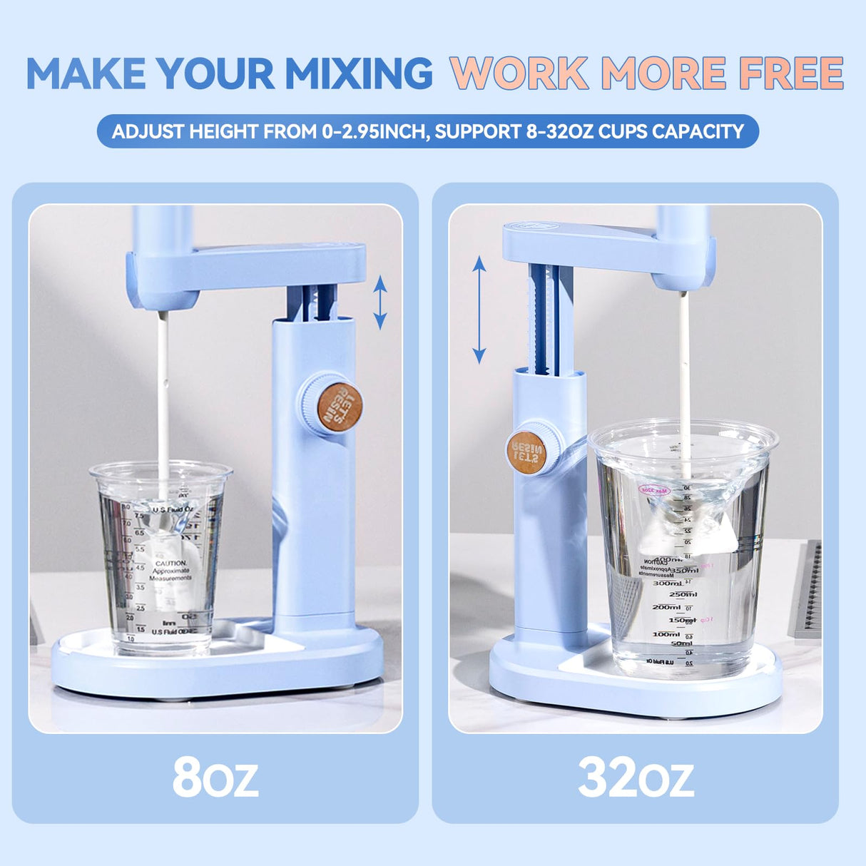LET'S RESIN Liftable Mixer Stand, 0-2.95in Height Adjustable, Free Your Hands Mixer Stand, Resin Molds, DIY Crafts LET'S RESIN