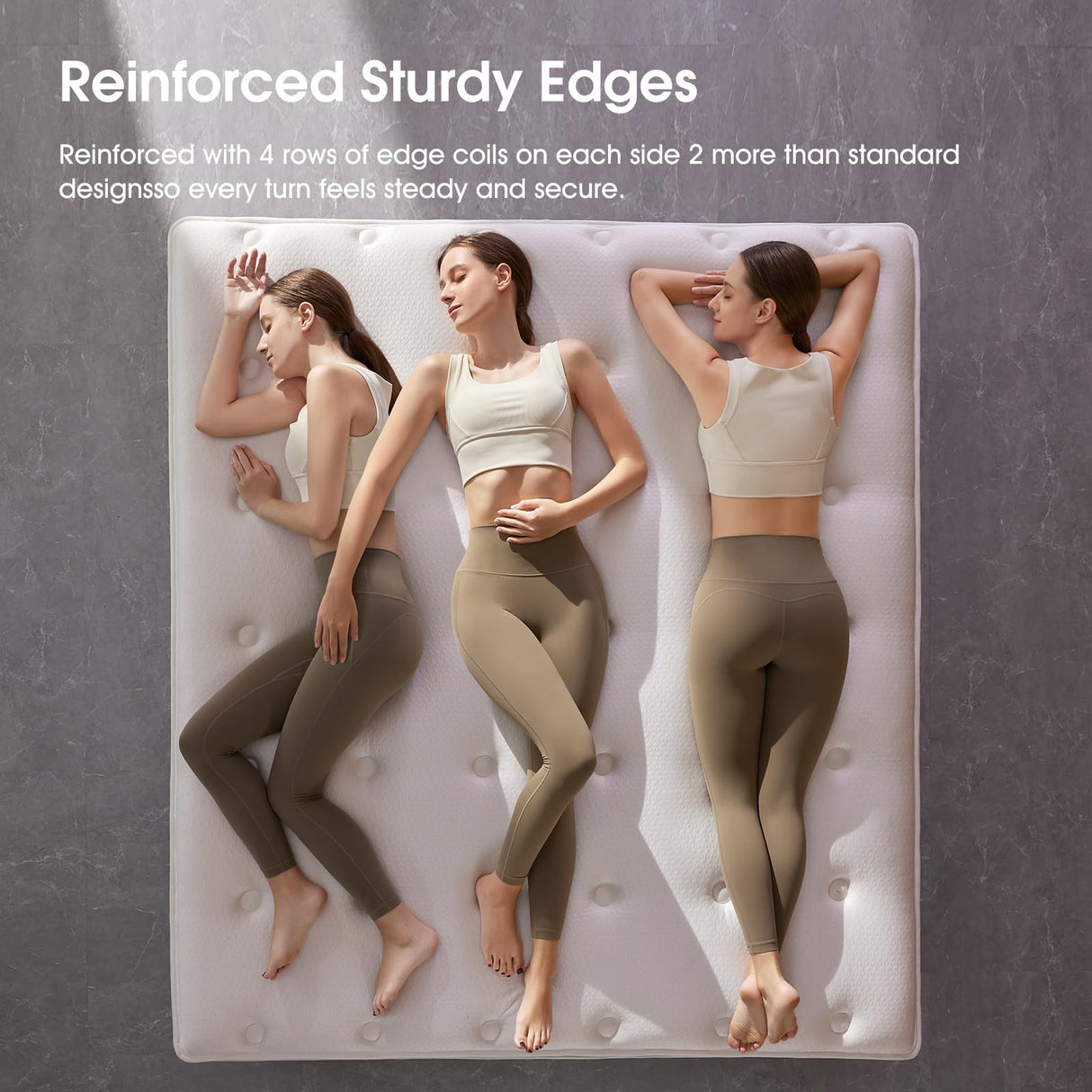 CIOUDWAY – King Size Mattress 14 Inch – Real Hybrid Mattress with Dual-Cooling, 2” Ventilated PCM Memory Foam, Reinforced Edge Support, Zoned Coils for Pressure Relief and No Motion Transfer CIOUDWAY