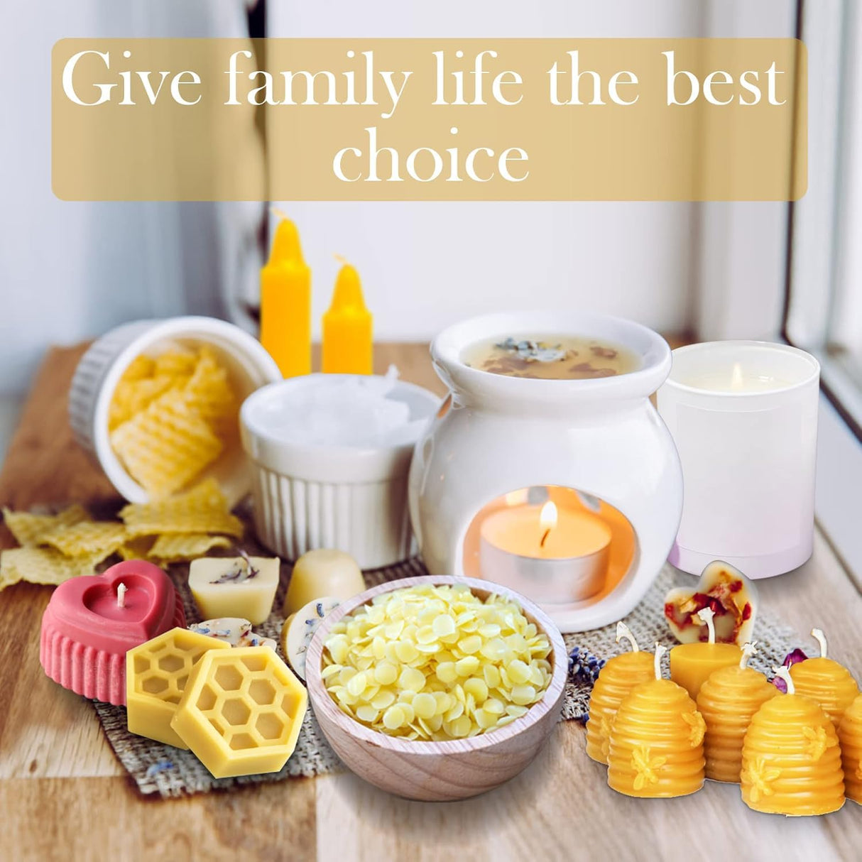 5LB Beeswax Pellets Beeswax for Candle Making Beeswax Pellets for Skin Beeswax Beads Beeswax Bulk Beeswax for Lotion Making for DIY and Craft Project SMINIKER