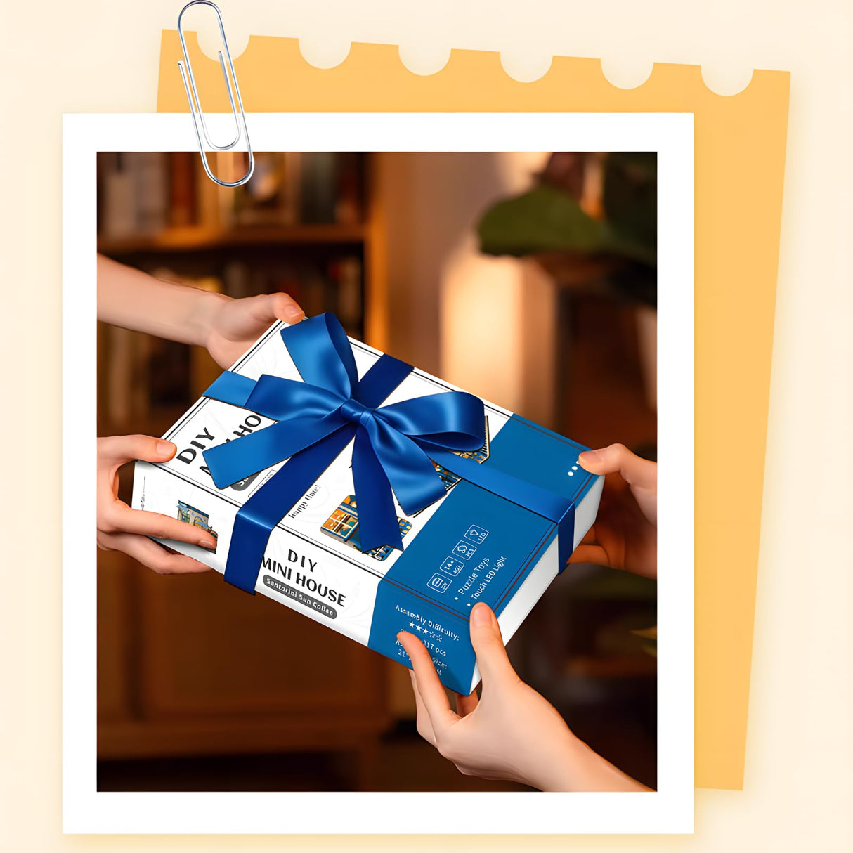 DIY Miniature House Kit, 3D Wooden Puzzle Seaside Coffee Shop with LED Lights, Book Nook Insert, Bookshelf Decor, DIY Dollhouse Craft Kit for Adults and Teens, Creative Gift Idea MOSTCLOUD