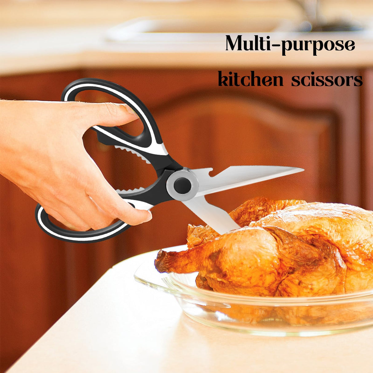 Silicone Cooking Kitchen Utensils Set, AIKKIL 28PCS White Cooking Utensils Set with Wooden Handles, Tongs, Spatula, Pasta Server, Kitchen Gadgets Tools Set For Non-Stick Cookware(BPA Free) AIKKIL