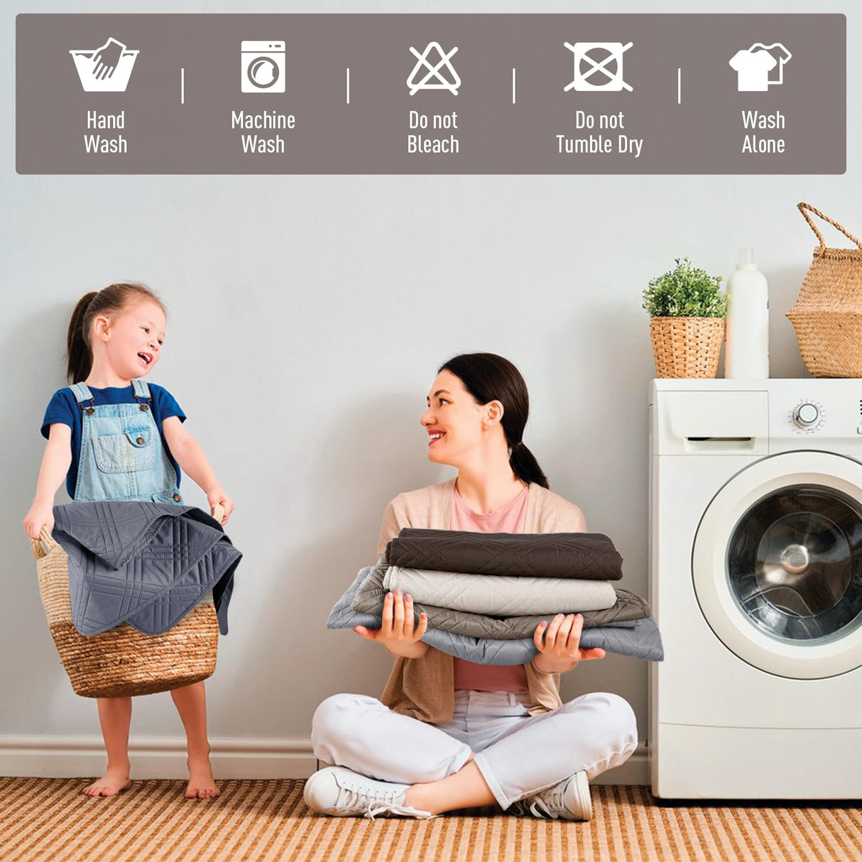 TAOCOCO 100% Waterproof Couch Cushion Cover Reversible Sofa Seat Cover for Dogs Pets Chaise Couch Cover for Sectional Sofa U Shape Couch Furniture Protector Sofa Slipcover(Oversized Sofa, Dark Grey) TAOCOCO