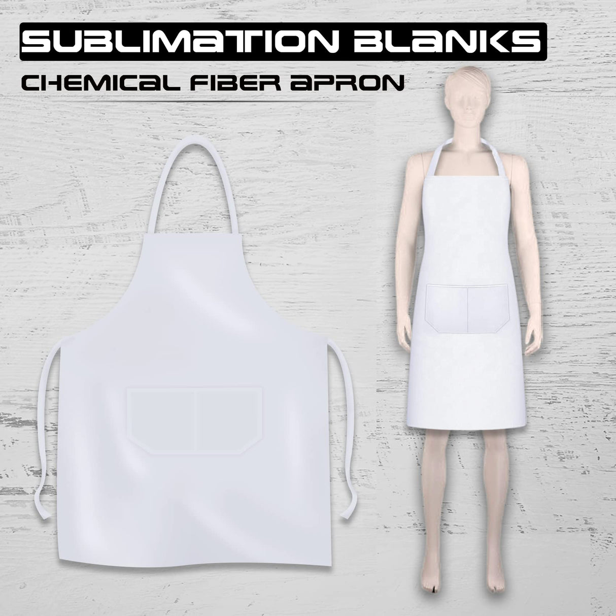 MR.R Sublimation Blanks White Aprons,Sublimation Bib Aprons,Unisex White Apron for Heat Transfer Printing,Kitchen Crafting BBQ,25x30 inch (2) MR.R