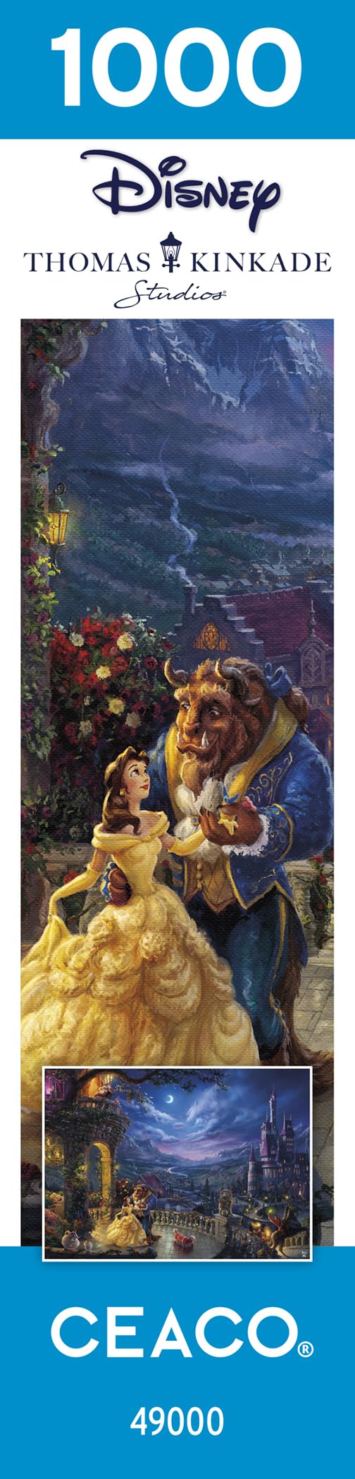 Ceaco - Thomas Kinkade - Disney - Beauty & The Beast Dancing in The Moonlight - 1000 Piece Jigsaw Puzzle Ceaco