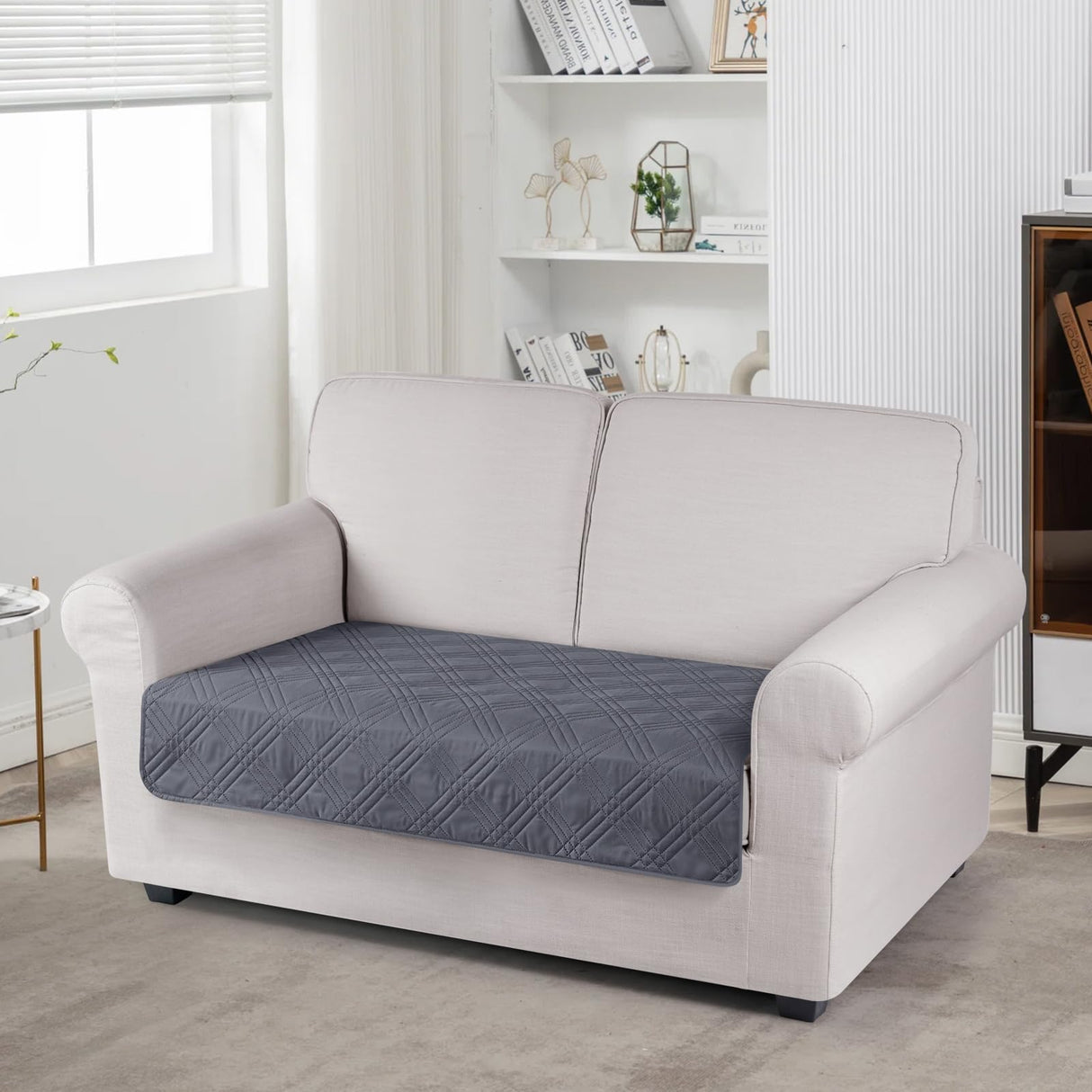 TAOCOCO 100% Waterproof Couch Cushion Cover Reversible Sofa Seat Cover for Dogs Pets Chaise Couch Cover for Sectional Sofa U Shape Couch Furniture Protector Sofa Slipcover(Loveseat, Dark Grey) TAOCOCO