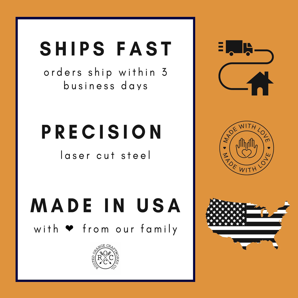 ROCC RUSTED ORANGE CRAFTWORKS CO. Anderson Tabletop or Shelf Personalized Name Sign - freestanding personalized family name sign last name signs for home decor custom name sign standing (4 inch Name Only) ROCC RUSTED ORANGE CRAFTWORKS CO.