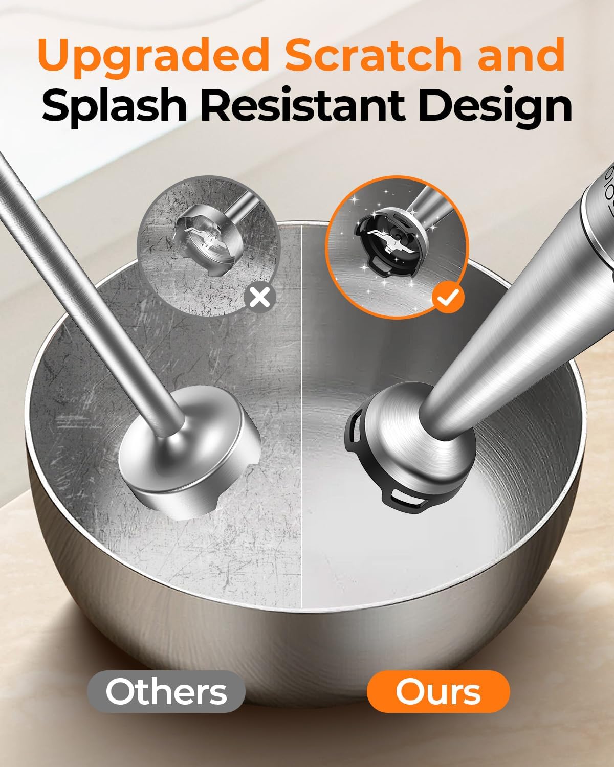 KOIOS Immersion Blender, 1100W Trigger Variable Speed Hand Blender, 5-in-1 Immersion Blender Handheld, Anti-scratch Stick Blender with Chopper, Whisk, Beaker and Frother, Non-BPA KOIOS