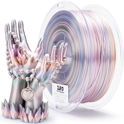 ZIRO 3D Printer Filament, Shiny PLA Fast Gradient Color Change, Glossy Color Change by Length PLA, Fit Most FDM 3D Printers, Dimensional Accuracy +/-0.03mm, 1KG/2.2lb Spool, Earth Tone(Silk)