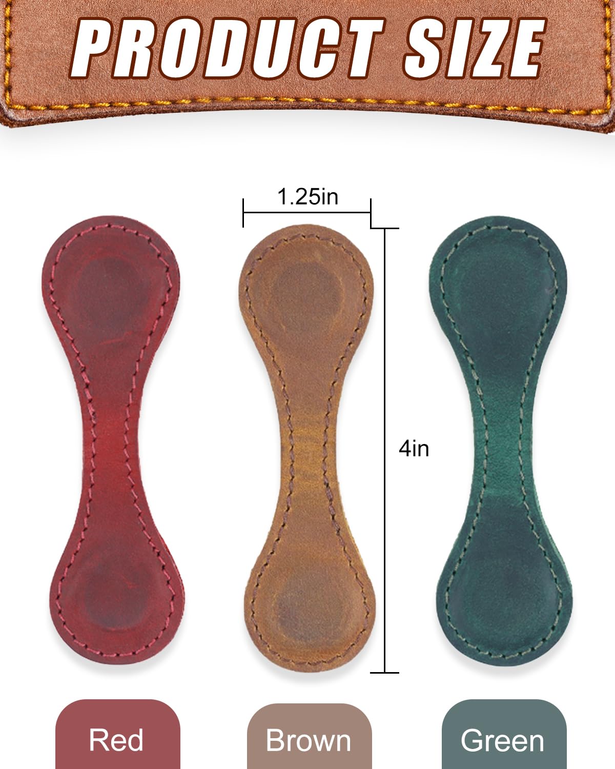 6 Pcs Magnetic Bookmarks, Personalized Bookmarks, Vintage Faux Leather Book Mark, Double-Sided Magnetic Bookmarks (Red+Green+Brown+Black+Blue+Coffee) flewfun