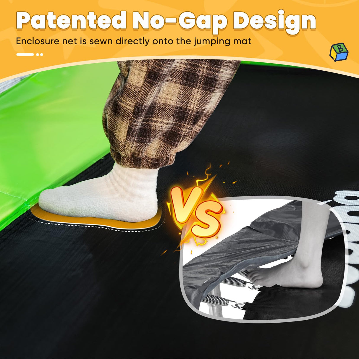 Zupapa 5 in 1 Rectangle Kids Trampoline 6FT with Hammock Chair, Basketball Hoop, and Safety Net - Indoor/Outdoor Heavy-Duty Square Trampoline for Toddlers Ages 3-6, 220LBS Capacity Zupapa