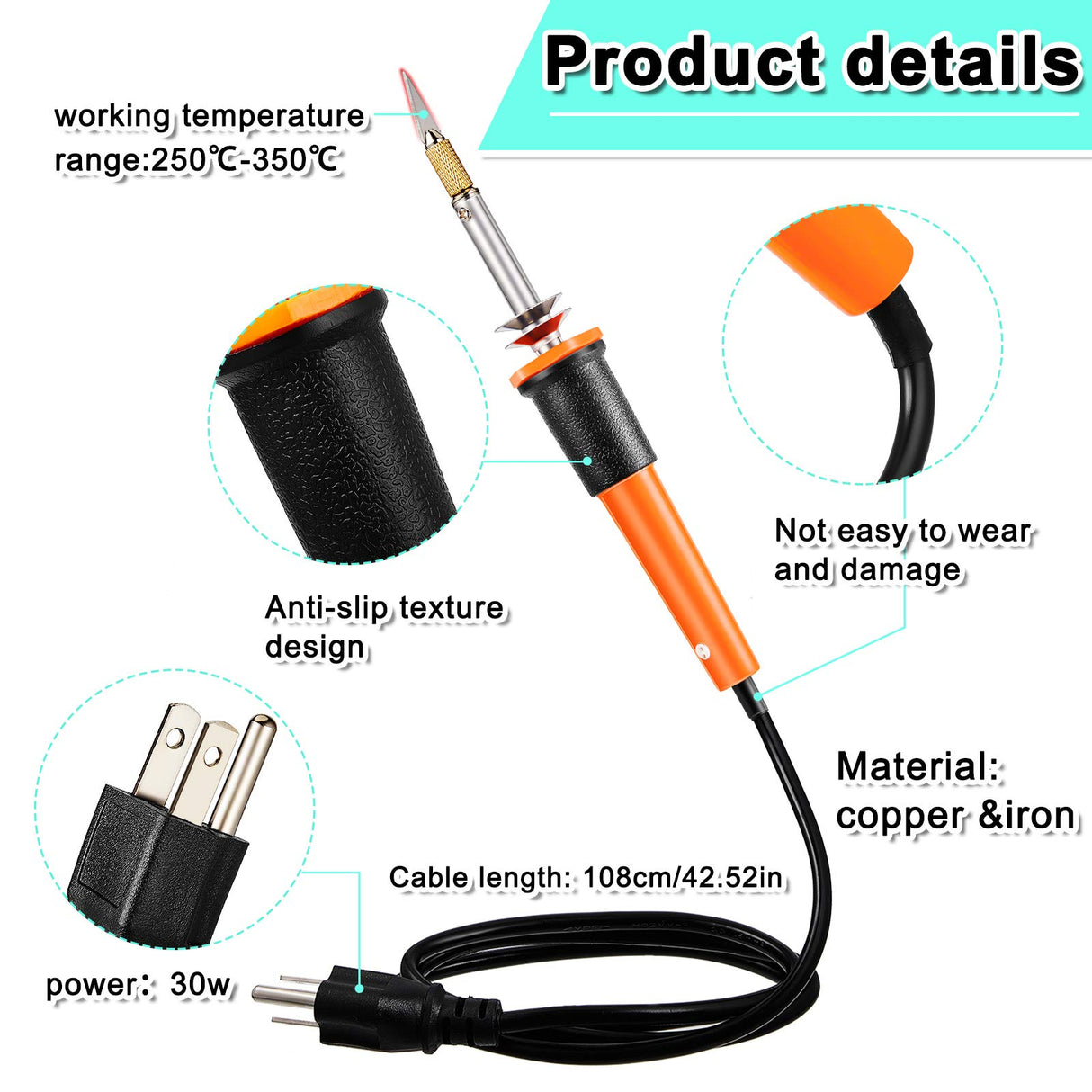 Honoson 19 Pieces Electric Hot Knife Cutter Tool, Multipurpose Hot Knife Stencil Cutter with Metal Stand, 14 Blades, 3 Chuck Sleeves for Cutting Carving(Orange) Honoson