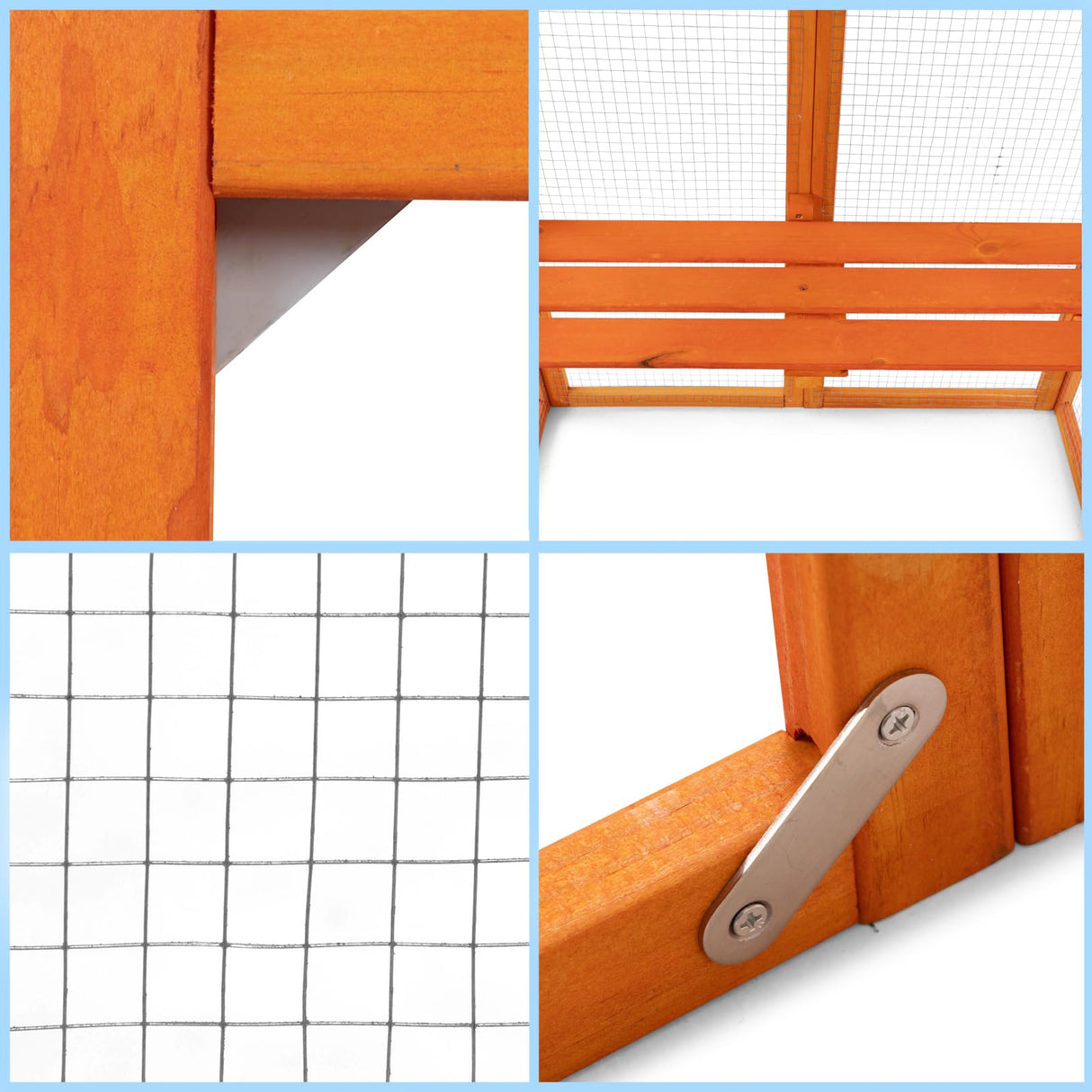 Catio Outdoor Cat Enclosure, Large Wood Cat Cage with Sunlight Top Panel, Perches, Sleeping Boxes, Wooden Cat Cage Condo Indoor Playpen, 62.6" L x 32.2" W x 70" H (Orange, Extra Large) GIYZOKNI