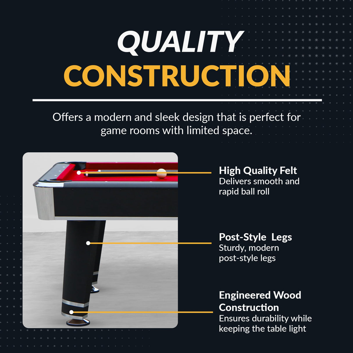 Hathaway Jupiter 7 Ft Heavy Duty Pool Table – Includes Cue Sticks, Billiard Balls, Brush – Modern Look for Family Billiards Games Room – Red Felt with Black Finish Hathaway