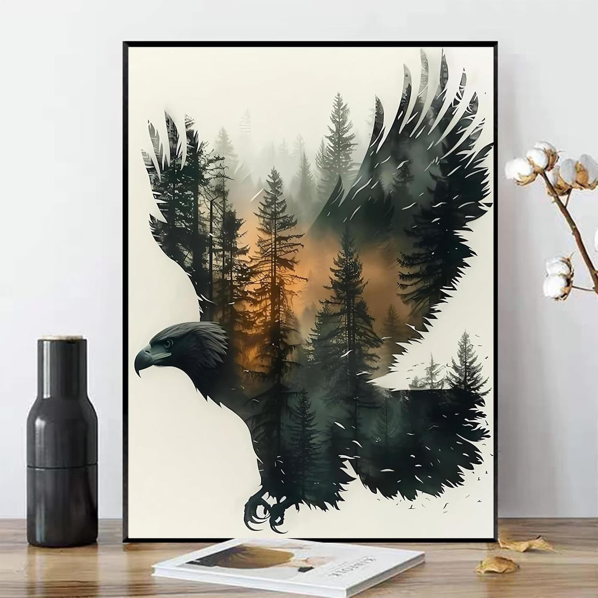 xcemhil Eagle Paint by Numbers Kit for Adults, Eagle Painting by Numbers, Adult Paint by Number Kits Suitable for Gifts and Interior Decor 16x20 Inch xcemhil