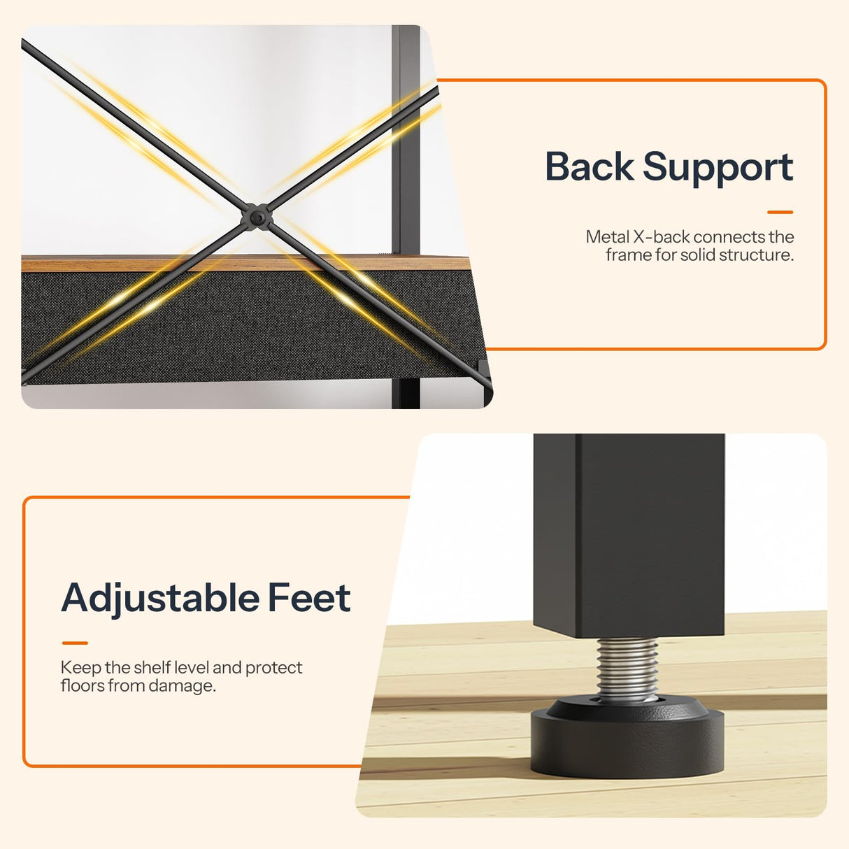 HOOBRO Triple Book Shelf, Industrial Bookshelf with Drawer, 5-Tier Bookcase with Metal Frame, Bookcase with 13 Open Display Shelves for Home Office, Living Room, Rustic Brown and Black BF160SJ01 HOOBRO