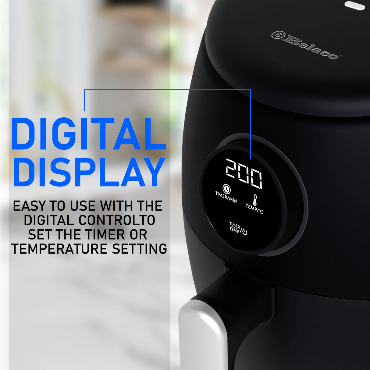 Belaco Air Fryer, 2.1Qt Digital Display, Rapid Air Circulation, Air Fryers, 60 Min Timer, Small Air Fryer, Adjustable Temperature, Dishwasher Safe Basket BEL-AF-02 Belaco