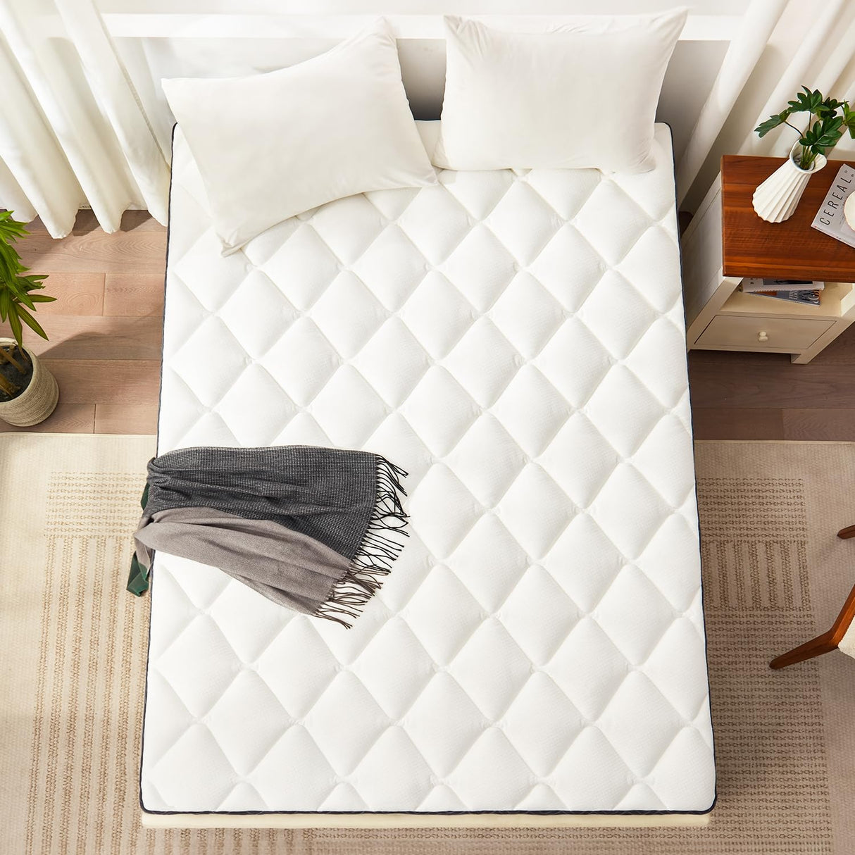 TERISTE 6 Inch Full Mattress Breathable Gel-Memory Foam Plus Pillowtop Mattress, Cool and Skin-Friendly, Fiberglass Free, Mattress in a Box, CertiPUR-US® Certified, Safe and Worry-Free TERISTE