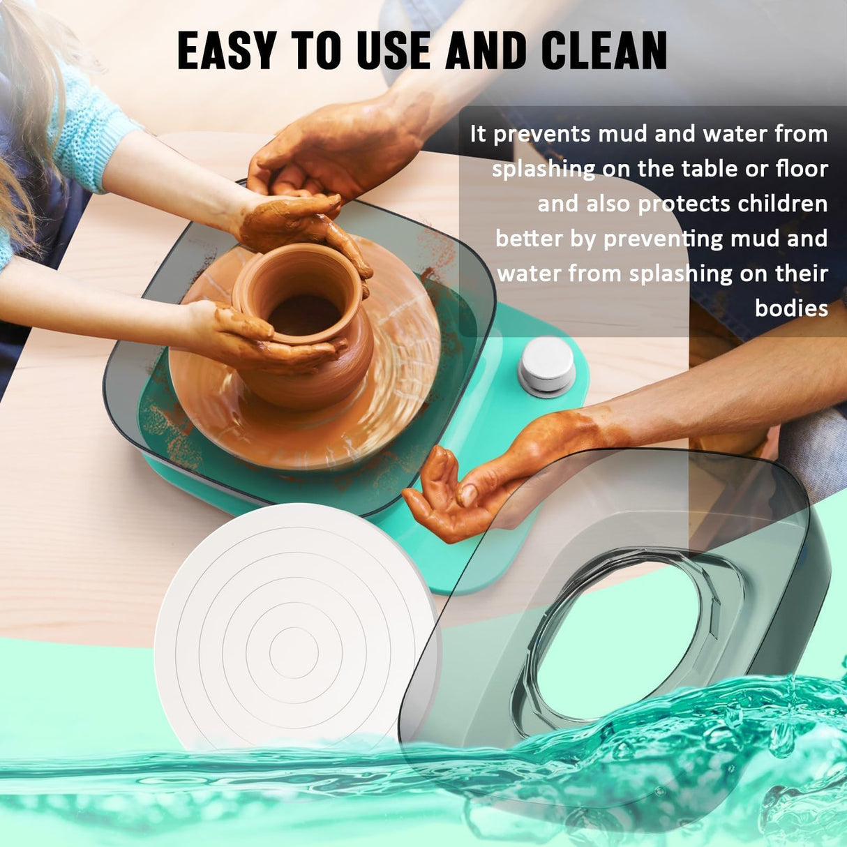 Pottery Wheel for Adults Beginners Kids - 6" Variable Speed Pottery Wheel Tool Kit, RPM Speed Adjustable with Rechargeable Battery, 1.8 Lb Air Dry Clay, Art Supplies, Crafts for Adults Teenager Insnug