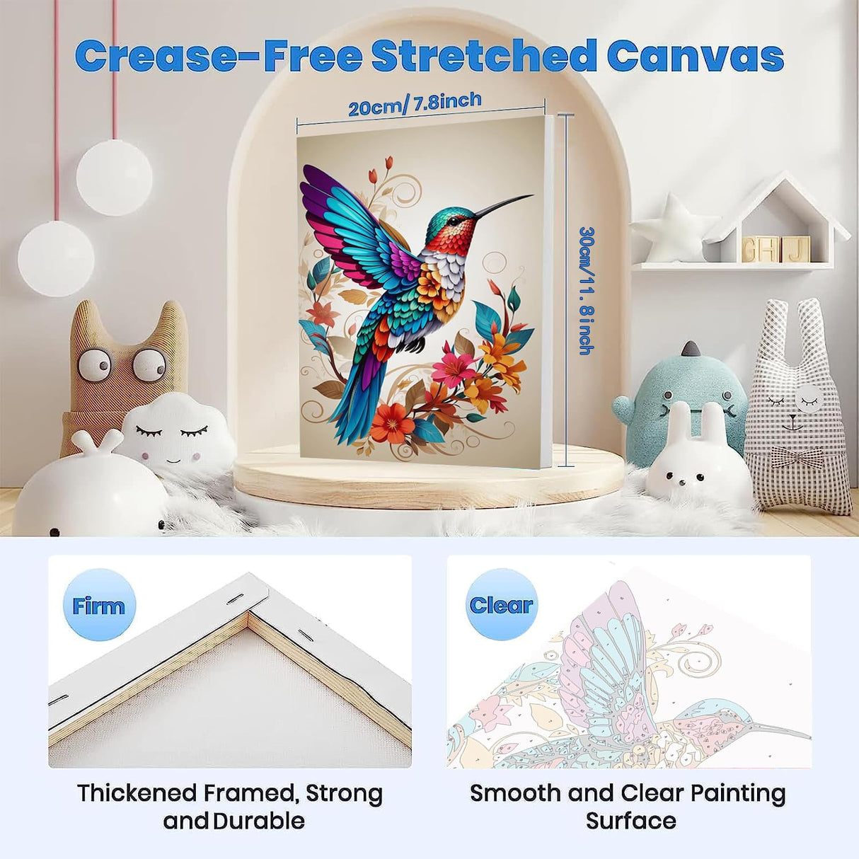 Paint by Numbers Kit for Adults - 2 Pack Hummingbird Paint-by-Number Kits - Acrylic Easy Paint by Numbers Framed - Canvas Arts and Crafts 8x12 Inch KYOQFVN