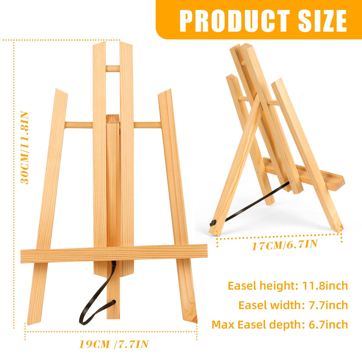 idoobi 16 Pack 11.8" Wooden Easel, Easel Stand for Painting, Tabletop Easel for Artist/Students/Beginners, Portable Canvas Photo Picture Sign Holder idoobi
