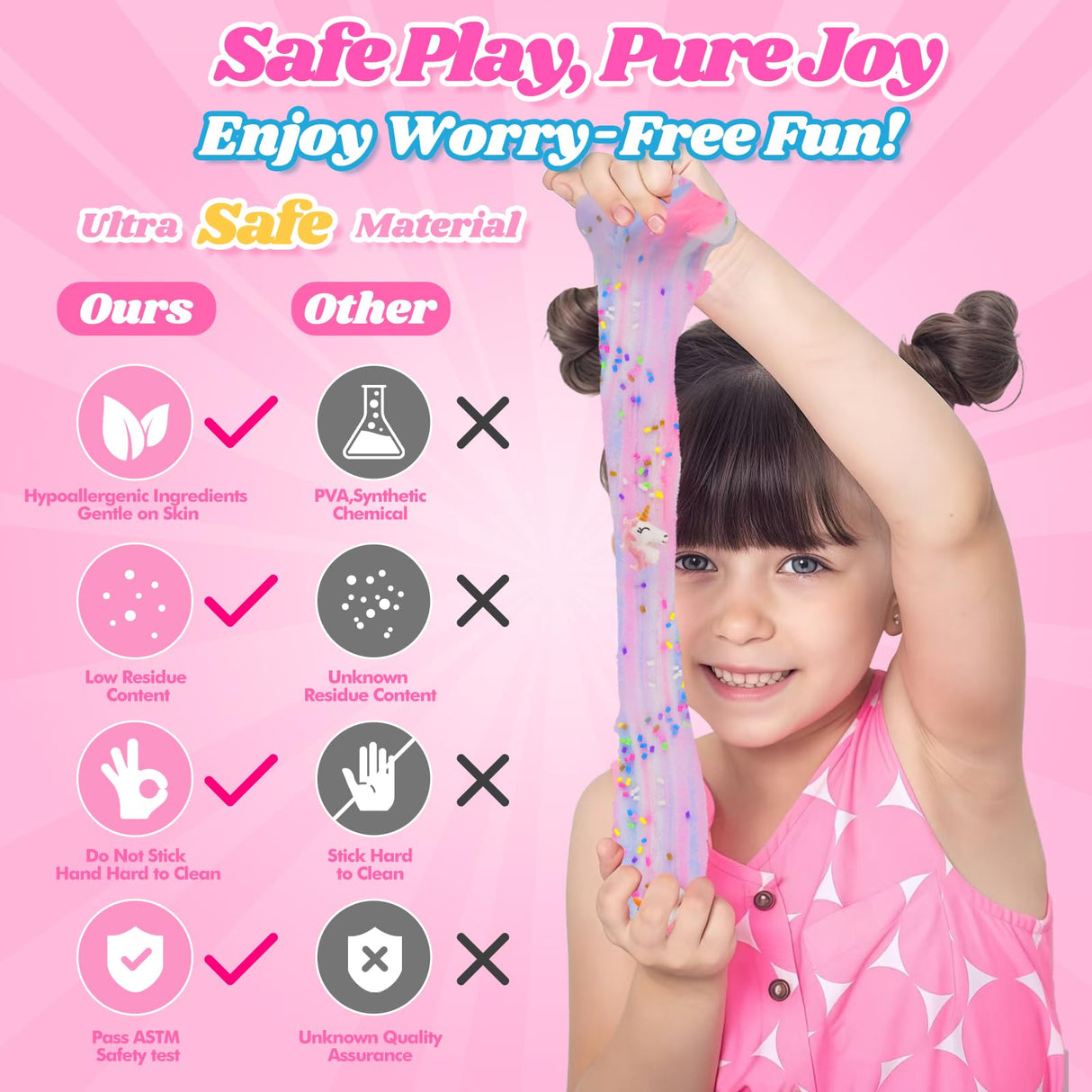 2 Pack Unicorn Cloud Slime Kit, Kids Slime, Toys for Ages 6-8 8-13 Girls and Boys, Party Favors Girl Birthday Gifts for 4 5 7 9 10 11 12 Year Old Cute Stuff Stocking Stuffers Keemanman