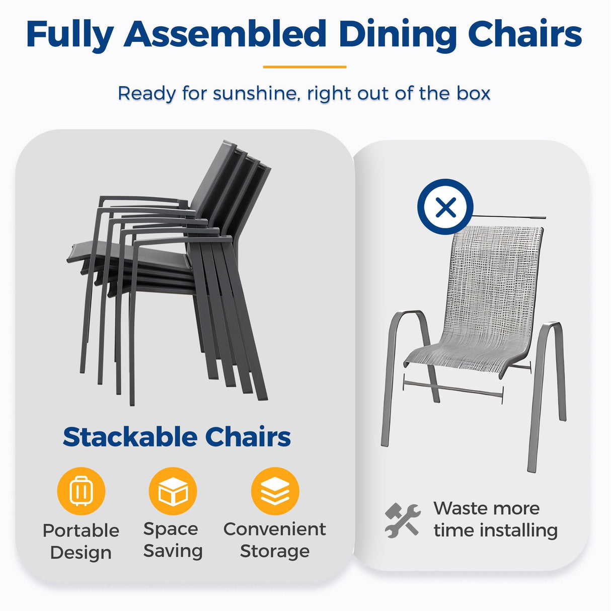 11 Piece Aluminum Outdoor Patio Dining Sets with Fully Assembled Dining Chair,91.3"L×39.4"W Expandable Patio Table and Chairs Set for 10, Stackable Chairs with Quick Drying Fabric, Grey Wisteria Lane