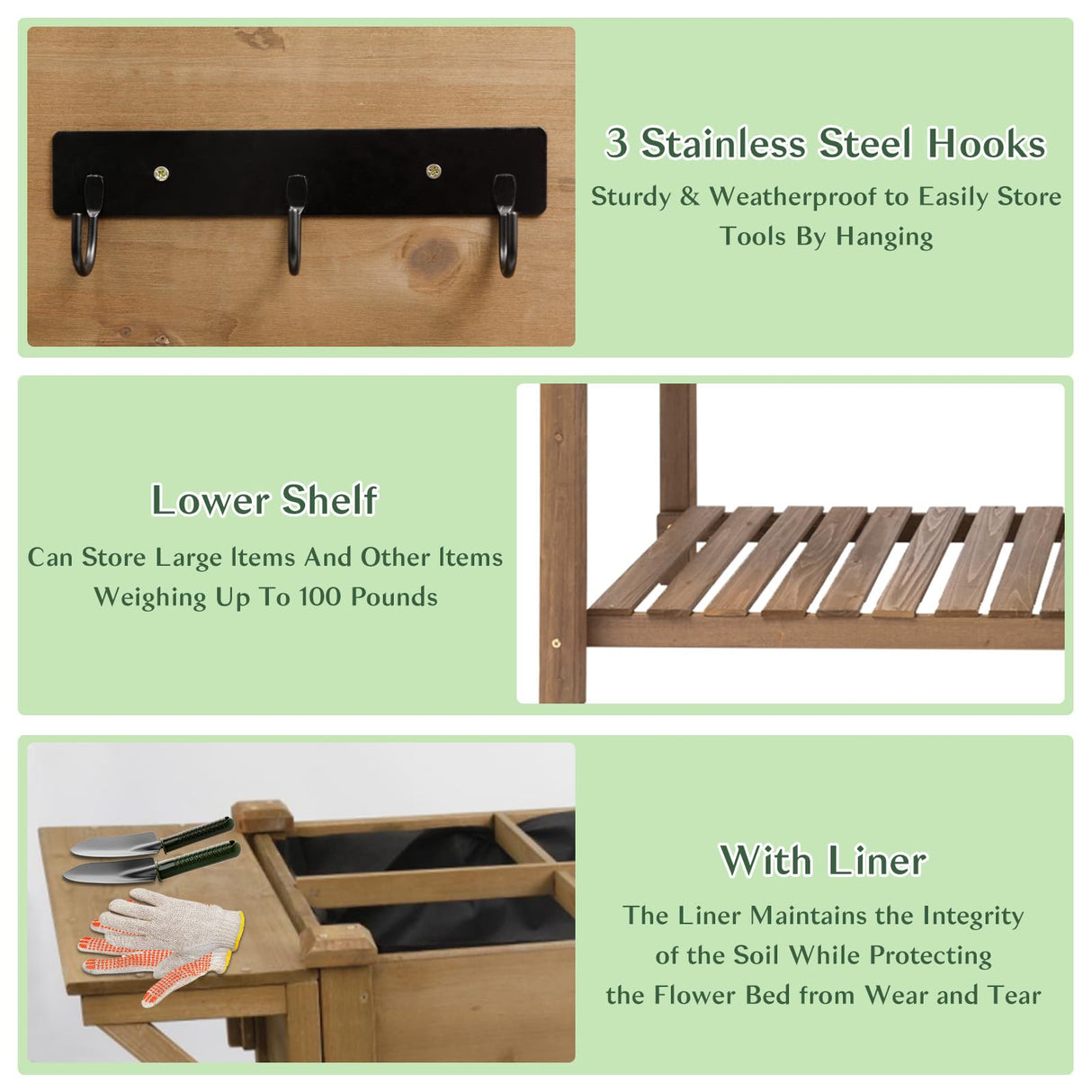 Raised Garden Bed Outdoor with Lockable Wheels, 55"x 24" x 33" Elevated Wood Planter Box for Backyard Balcony Patio , Garden Flower Beds with Drainage Holes & Storage Shelf, Gift for Gardening, Brown Magazoopet