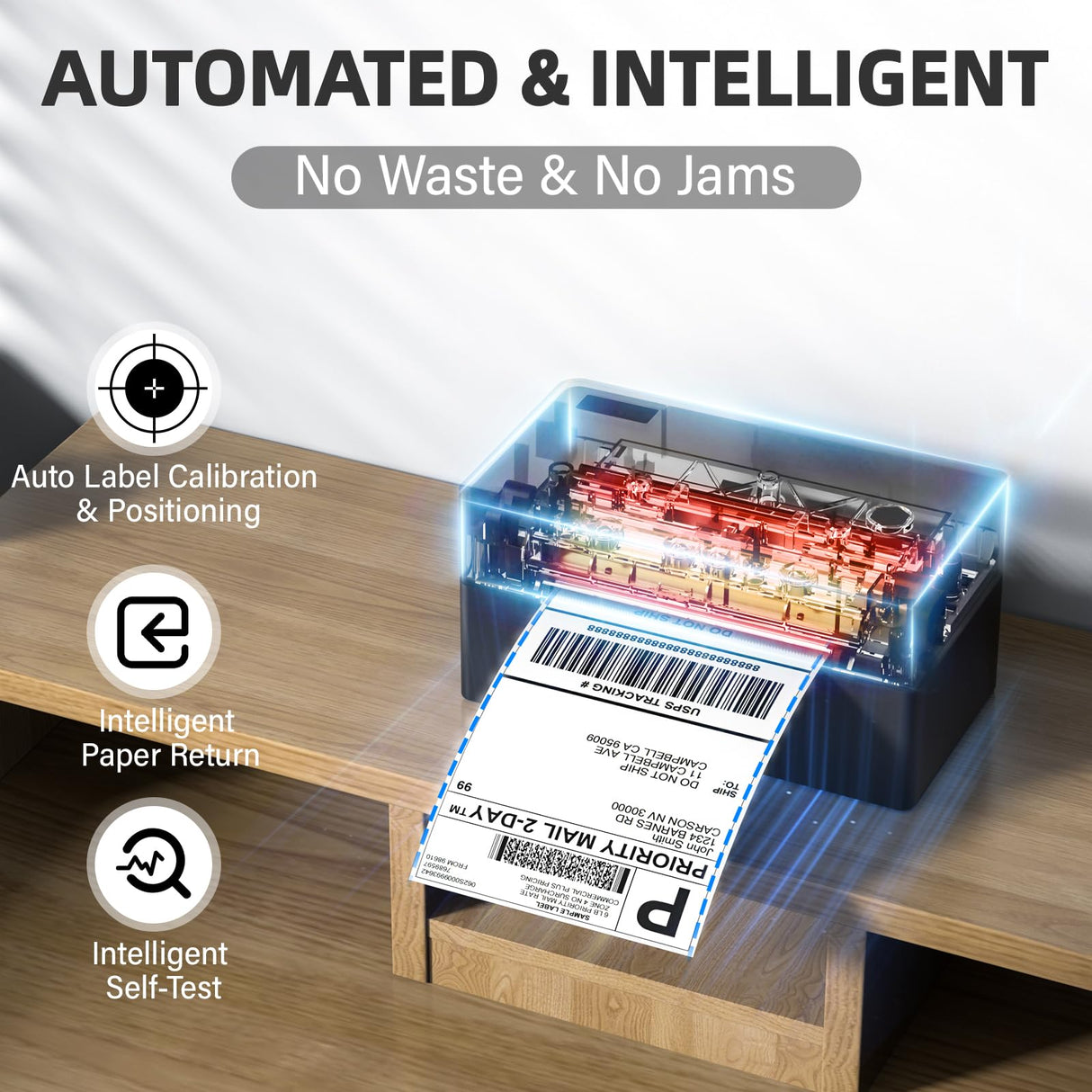 PEDOOLO Label Printer, Bluetooth Shipping Label Printer, 4x6 Thermal Printer for Shipping Packages, Compatible with Android. iPhone.Windows, Mac, Chromebook, Amazon, Ebay, UPS.USPS, FedEx, Shopify PEDOOLO