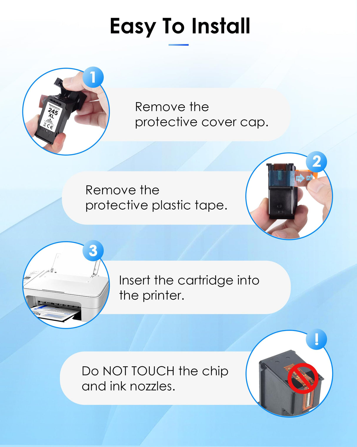 PG-245 XL/CL-246 XL High Capacity Combo Pack for Canon 245XL/Black and The 246XL/Color Works with Canon Pixma MX490 MX492 MG2522 TR4520 MG3022 MG2520 TS3100 TS3122 TS3300 Printer(1 Black,1 Tri-Color) TECKKIN