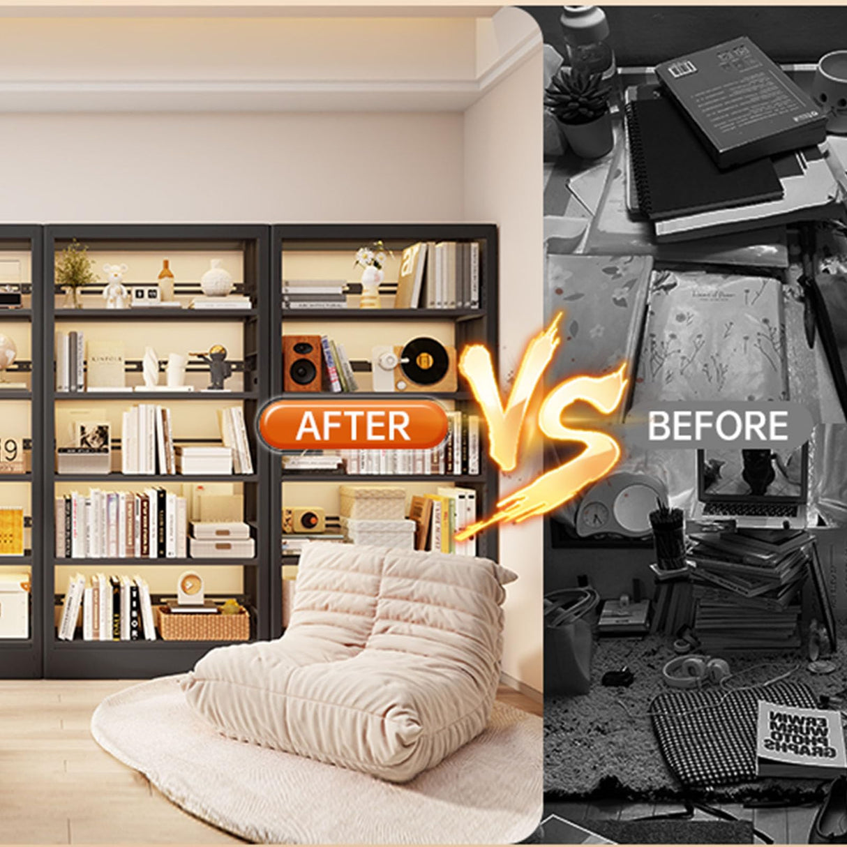 71"H Metal Bookshelf, 5 Tier Bookcase with Adjustable Shelves, Tall Bookcase,Heavy Duty Storage Bookshelves for Library, Office, Bedroom, Living Room, Classroom, Including Book Stopper (Black) Guomao