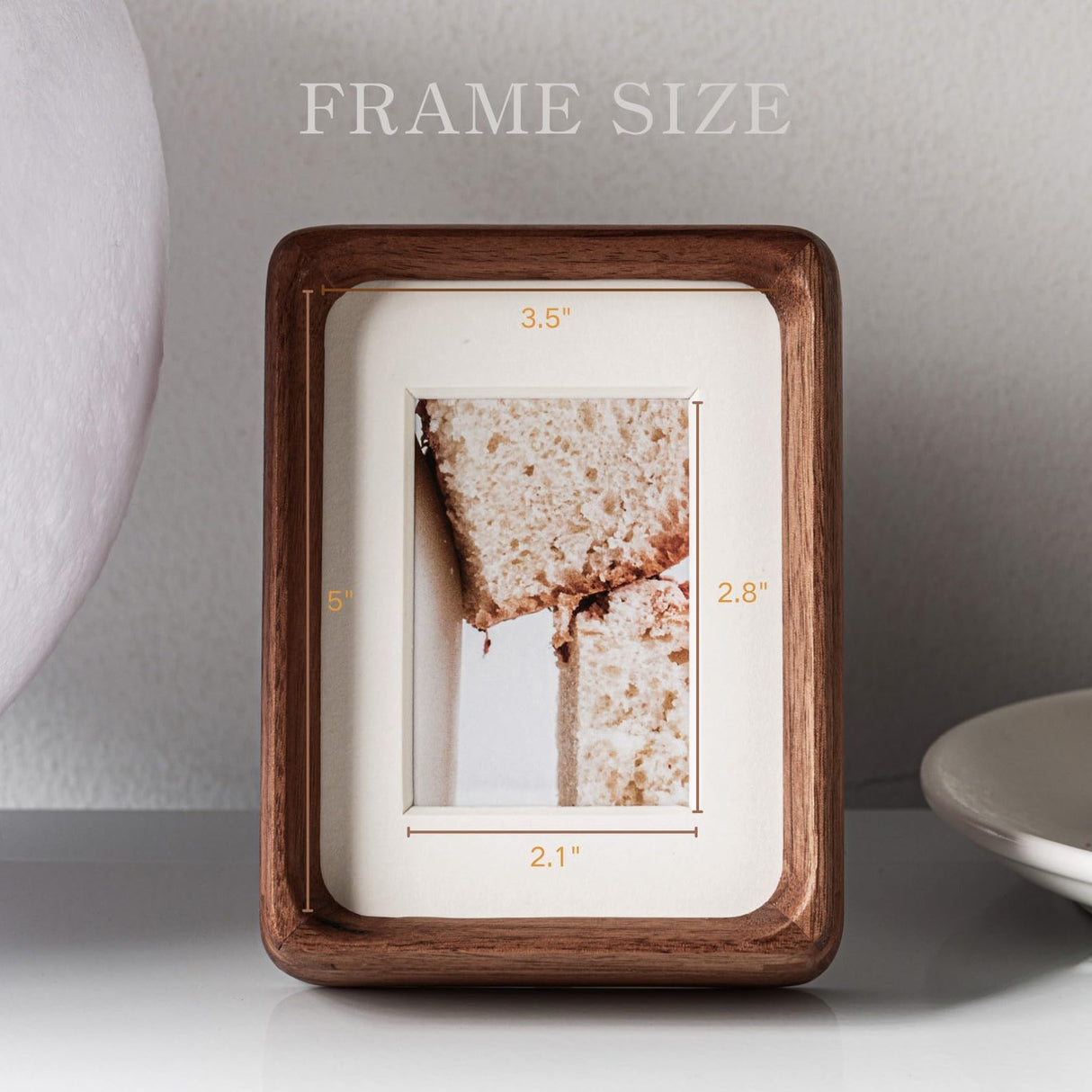 Youncewooder 3.5x5 Natural Walnut Wood Picture Frame - Displays 2x3 Photo with Mat | Rustic Handmade Photo Frame,Horizontal or Vertical for Wall and Tabletop,Gifts for Baby, Couple, and Best Friend Youncewooder