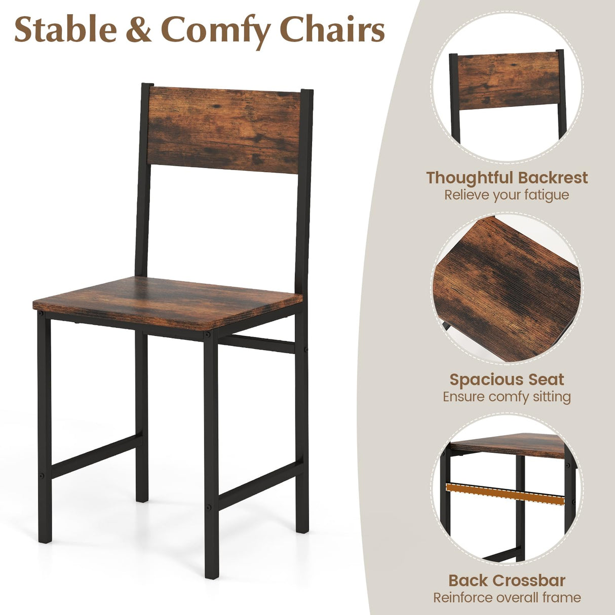 Tangkula Dining Table Set for 4, Kitchen Table and 2 Chairs for 4 with Bench, 4 Piece Dining Table Set for Small Space, Apartment Tangkula